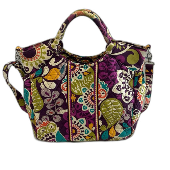 Vera Bradley Glenna Satchel Color Multi-Color Pattern Carnaby Preowned - Picture 4 of 10